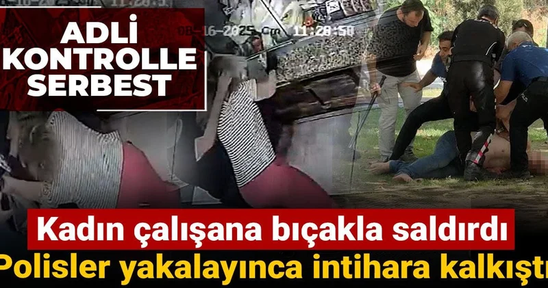 Kadın çalışana bıçakla saldırdı: Polisler yakalayınca intihara kalkıştı