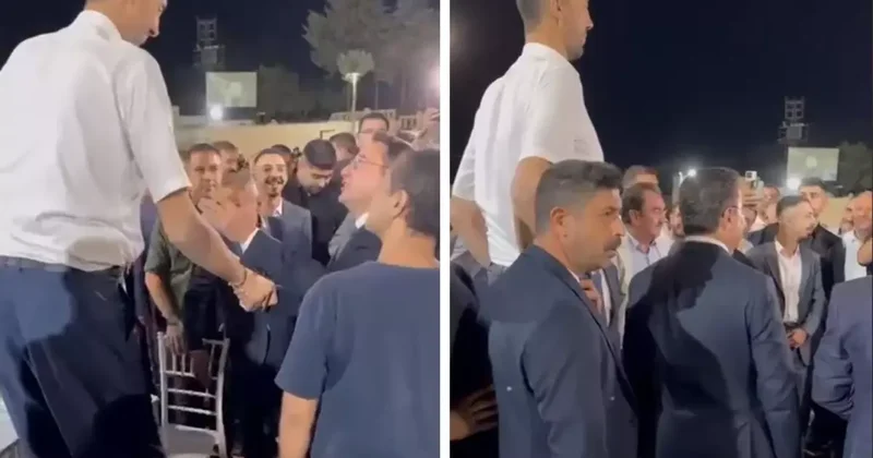 İlginç görüntüler! Ali Babacan, dünyanın en uzun insanı Sultan Kösen ile karşılaştı