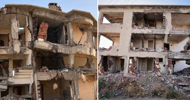 Hakkari de çökmek üzere olan metruk bina tedirgin ediyor: Mahalleli gündüzleri nöbet tutuyor Hakkâri Haberleri