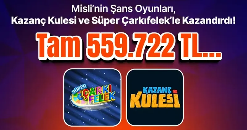 Misli’nin Şans Oyunları, Kazanç Kulesi ve Süper Çarkıfelek’le Kazandırdı! Tam 559.722 TL… İddaa Spor Haberleri