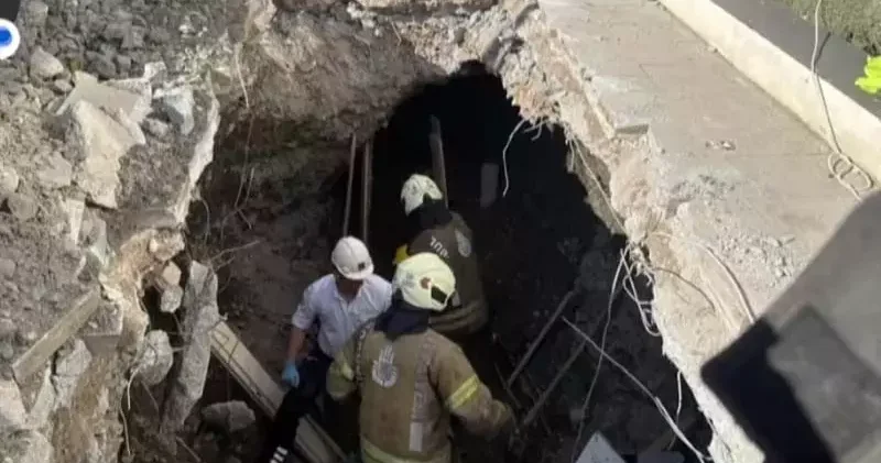 Ümraniye de kanalizasyon çalışması sırasında göçük altında kalan işçi yaralandı