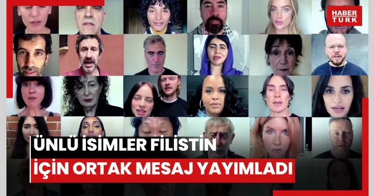 Dünyaca ünlü isimler Filistin için ortak mesaj yayımladı