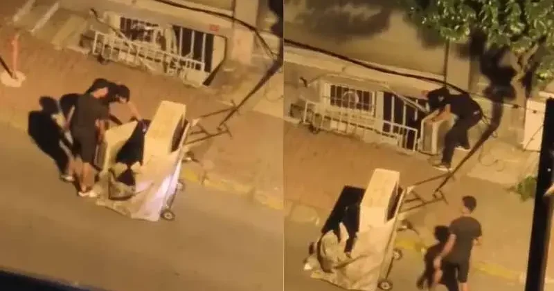 Şişli’de klima motorunu çalmaya çalışırken yakalandılar; kovalamaca kamerada