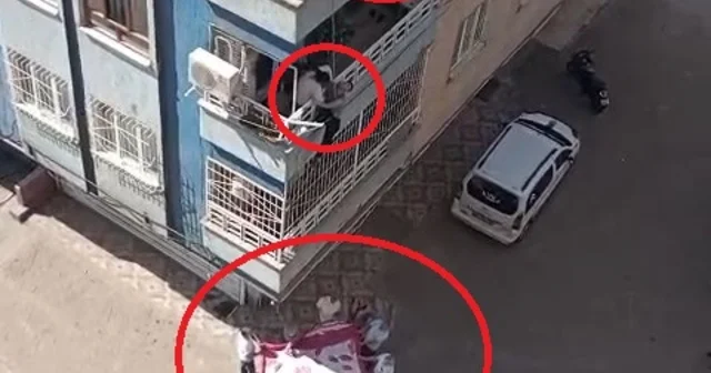 Balkondan düşme tehlikesi geçiren Down sendromlu çocuğu, komşusu kurtardı; o anlar kamerada Diyarbakır Haberleri