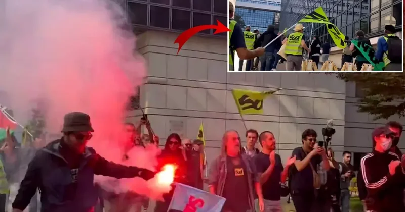 Fransa yanıyor! Sendika üyeleri ekonomi ve maliye bakanlığı binasını bastı