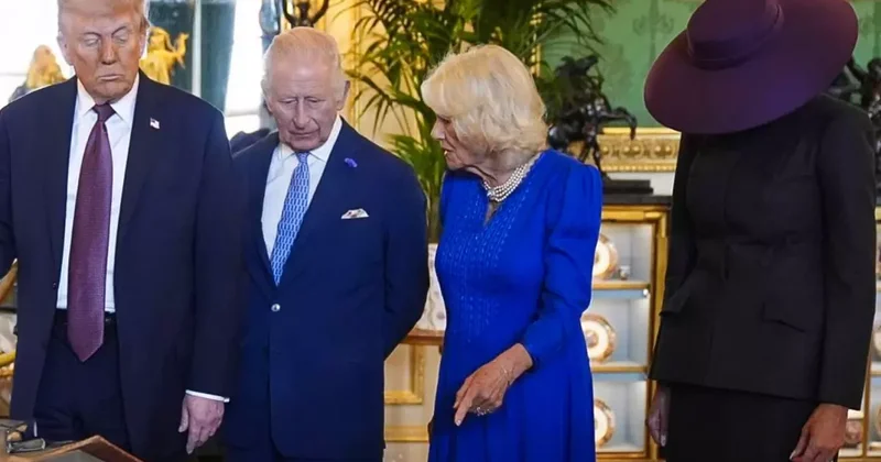 Kraliyet törenine Melania Trump ın mor şapkası damga vurdu