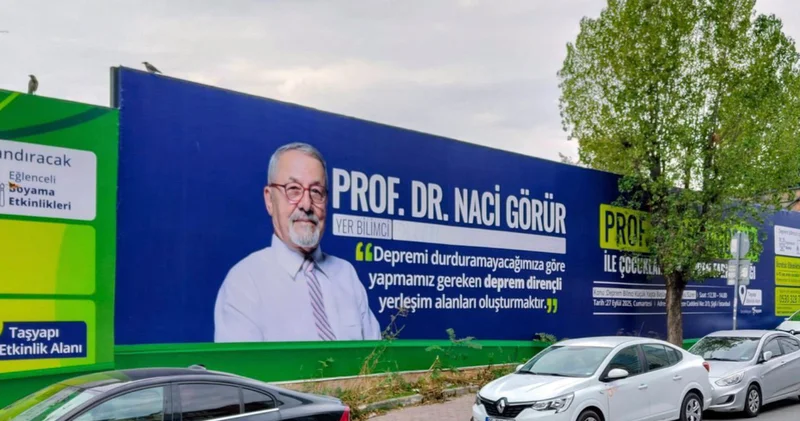 Reklam panosu tartışma yarattı: Naci Görür den Taş Yapı açıklaması