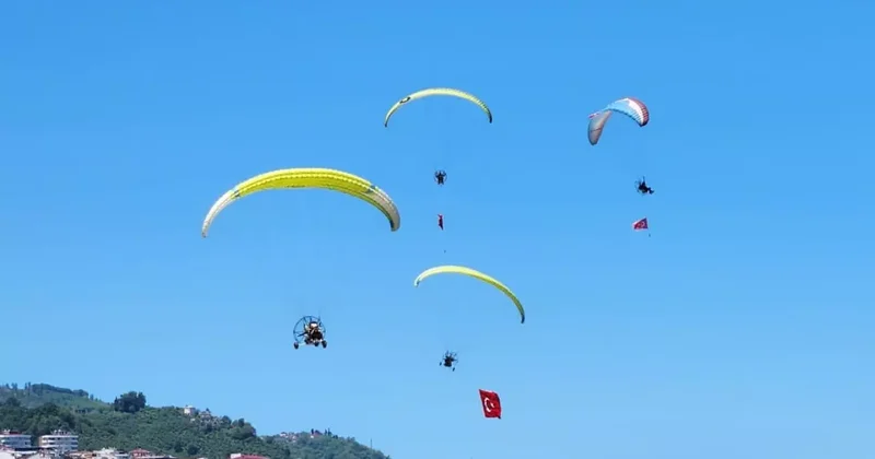 Giresun da paramotor kazası: Denize düştü