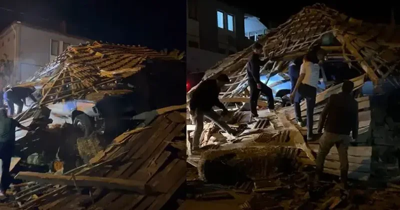 Kocaeli de virajı alamayan otomobil samanlığa girdi; 1 yaralı