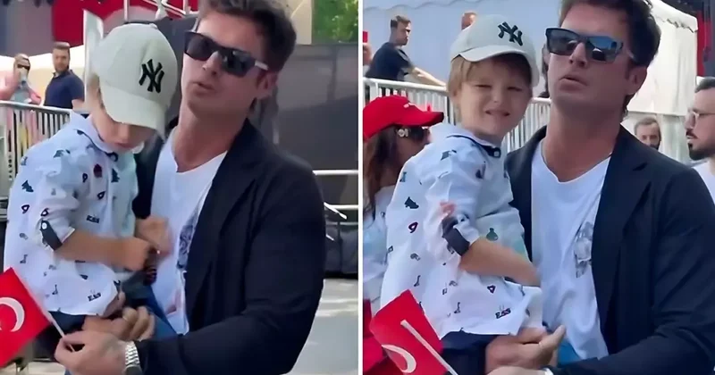 Kıvanç Tatlıtuğ, oğlu Kurt Efe ile 19 Mayıs etkinliklerine katıldı