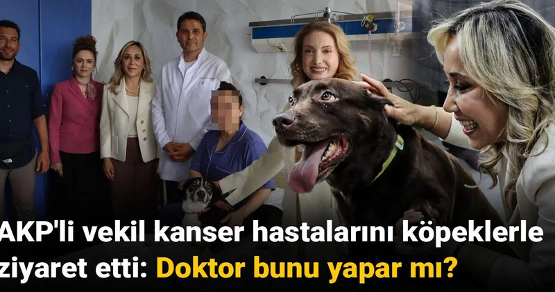AKP li vekil kanser hastalarını köpeklerle ziyaret etti: Doktor bunu yapar mı?