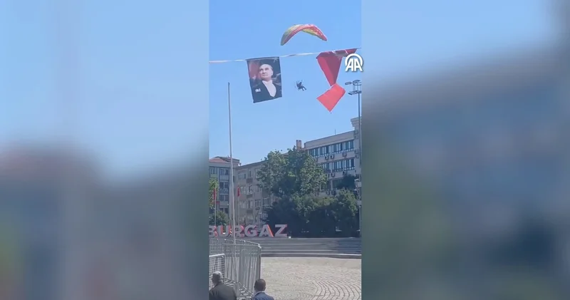Paramotor kamyonetin üzerine düştü! Güncel haberler Son dakika haberleri