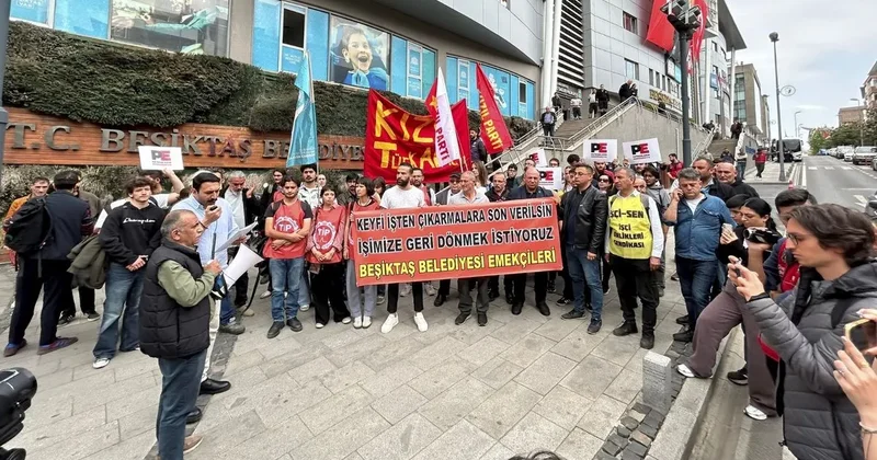 Beşiktaş Belediyesi nde işçi kıyımı protesto edildi! Onlarca işçi kısa mesajla işten çıkarıldı