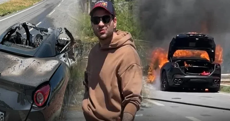 Beşiktaş Başkanı nın oğlu ölümden döndü: 20 milyonluk Ferrari kül oldu Sözcü Gazetesi