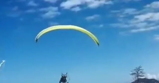 Giresun da paramotorun denize düşme anı kamerada Giresun Haberleri