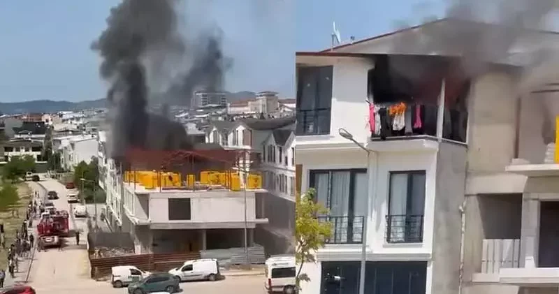 Yangın çıkan daire, kullanılamaz hale geldi