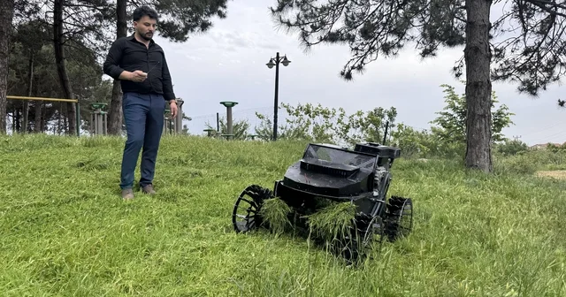 Yüksek makine mühendisi, çiftçiler için uzaktan kumandalı tırpan makinesi geliştirdi Zonguldak Haberleri
