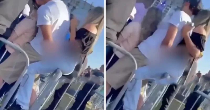 Konserde kız arkadaşına sarılırken arkasındaki kadını taciz etti