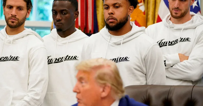 Juventus, Juventus olalı böyle eziyet görmedi: Trump saçma sorularıyla futbolcuları dumur etti!