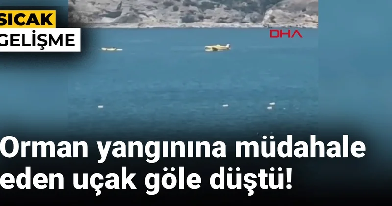 Son Dakika Orman yangınına müdahale eden uçak göle düştü!
