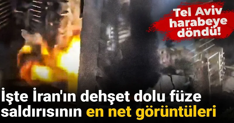 Tel Aviv harabeye döndü! İşte İran ın dehşet dolu füze saldırısının en net görüntüleri