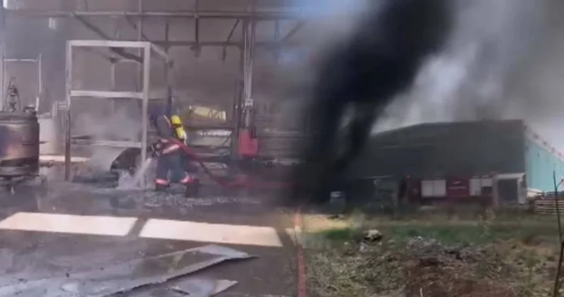 Çanakkale de fabrika yangını: 1 işçi ağır yaralandı