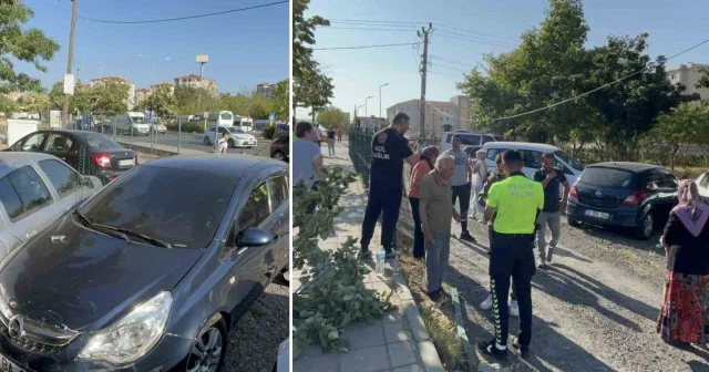 Tekirdağ da tırın çarptığı otomobil site bahçesine uçtu: 2 yaralı Gündem Haberleri