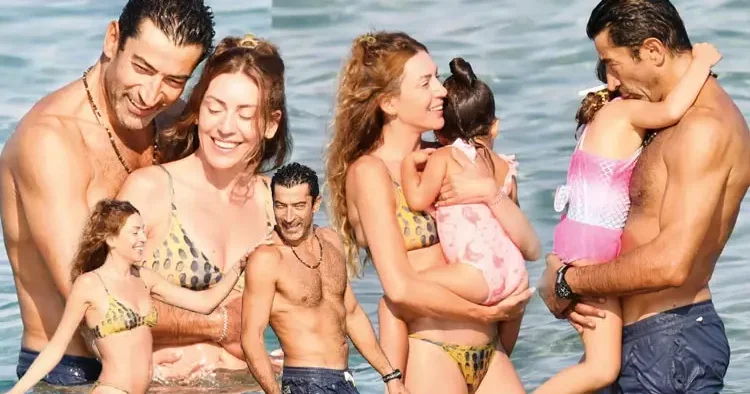 Kenan İmirzalıoğlu ve Sinem Kobal kızları ile tatilde... Mutlu aile