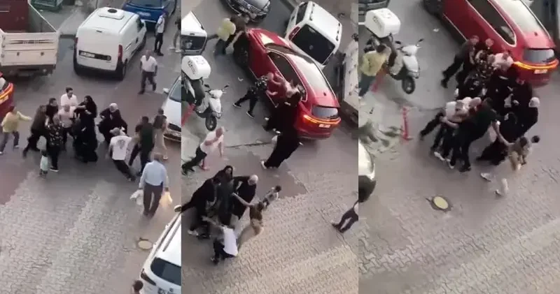 Kağıthane de komşular park yeri kavgasında birbirine girdi: O anlar kamerada