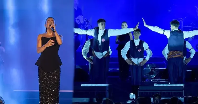 Memleketinde konser veren Merve Özbey, Dadaşlarla sahne aldı