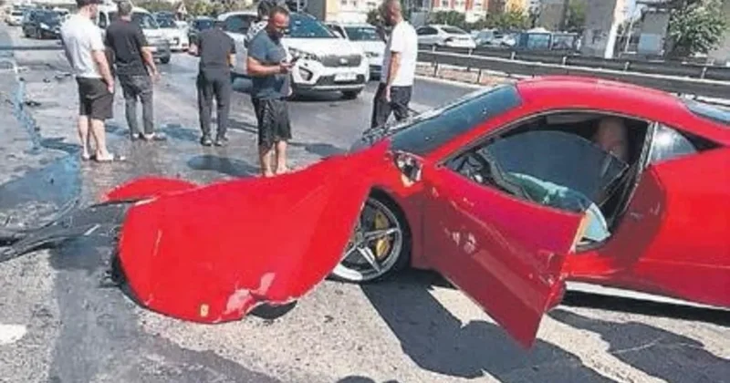 Ferrari’yi test sürüşünde parçaladı