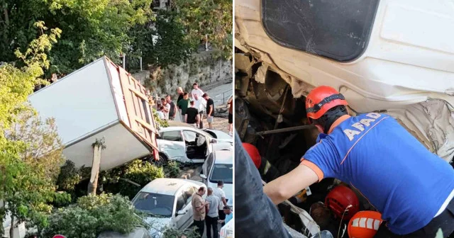 Freni patlayan kamyon 10 araca çarpıp kanala düştü Nevşehir Haberleri