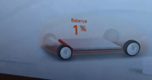 Şarjı biten elektrikli araç sürücüsü otoyolda panik yaşadı VİDEO İZLE