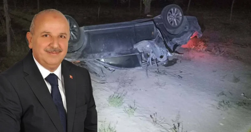 Belediye başkanını taşıyan araç şarampole yuvarlandı