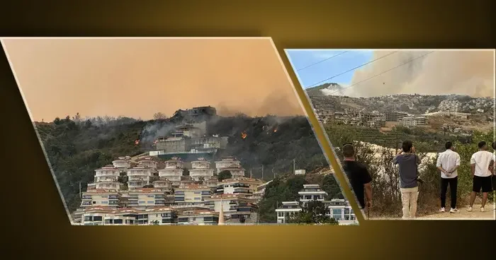 Alanya daki yangında korkulan oldu! Alevler yerleşim yerlerine yaklaştı... Korkunç görüntüler