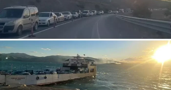 Tunceli’de feribot seferleri durduruldu: 3 kilometre araç kuyruğu oluştu