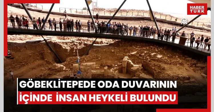 Bakan Ersoy: Göbeklitepede bir oda duvarının içinde yatay vaziyette duvara monte edilmiş ve adak olarak yerleştirildiği düşünülen insan heykeli bulun