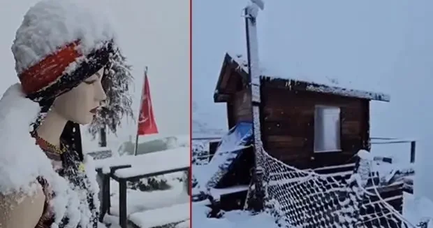 Rize haberleri Rize de kar sürprizi: Kar kalınlığı 20 santimin üzerinde! 19 Eylül 2025