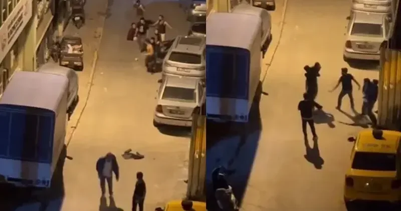 Fatih te taşlı sopalı Damacana suyumu sen mi aldın kavgası; o anlar kamerada