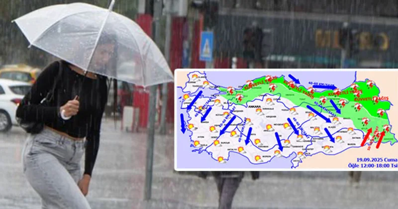 Hava durumu Meteoroloji saat verip uyardı! 3 bölgede şiddetli sağanak SON DAKİKA HABER Son dakika haberleri