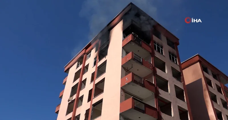 Rize de 8 katlı binada yangın
