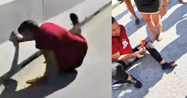 Sahilde taraftarı ayağından vurdular