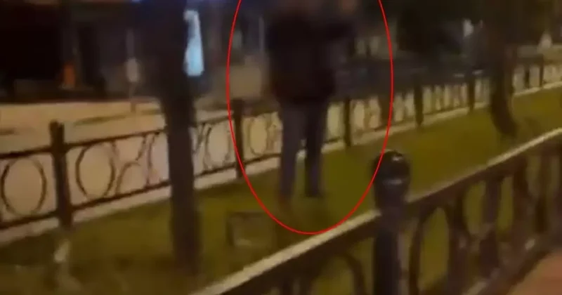 Türk bayrağını yakmaya çalıştığı öne sürülen şüpheli, bir kadından tepki gösterince kaçtı