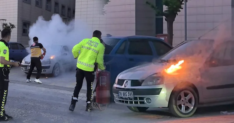 Acil servis önünde yangın paniği