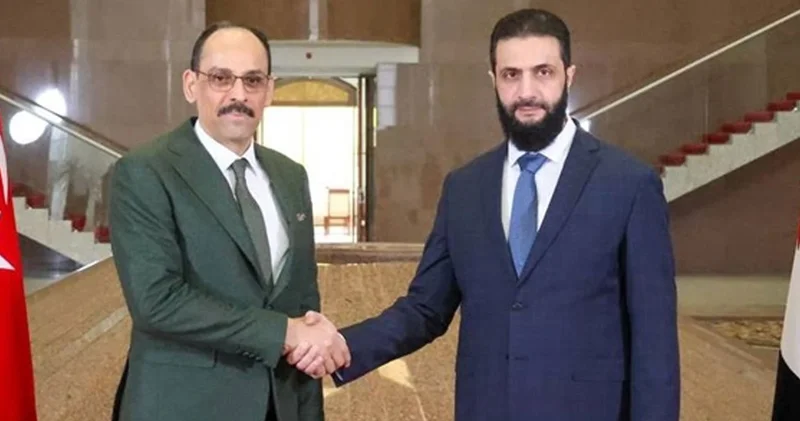 MİT Başkanı Kalın, Suriye de Cumhurbaşkanı Şara ve heyetiyle görüştü