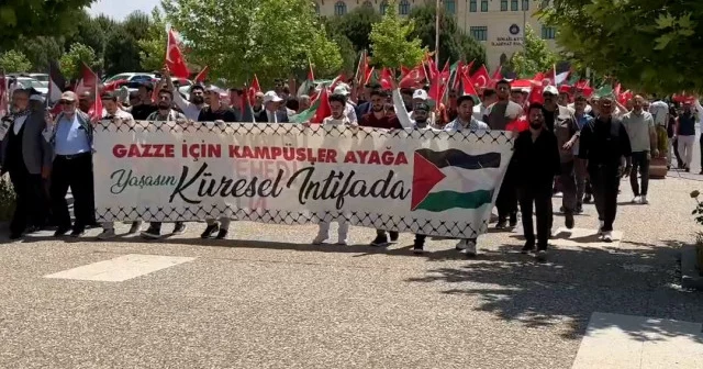 Kahramanmaraş ta üniversite öğrencileri Filistin e destek yürüyüşü düzenledi VİDEO İZLE