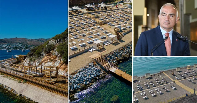 Bodrum Yalıkavak’ta lüksün ortasında halk plajı: Bakan Ersoy güzel haberi duyurdu Muğla Haberleri