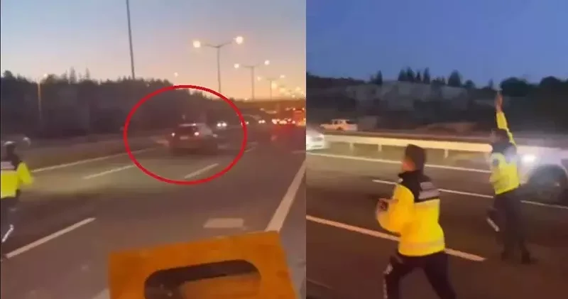 Otoyol da jandarmanın dur ihtarına uymayan sürücü tutuklandı; o anlar kamerada