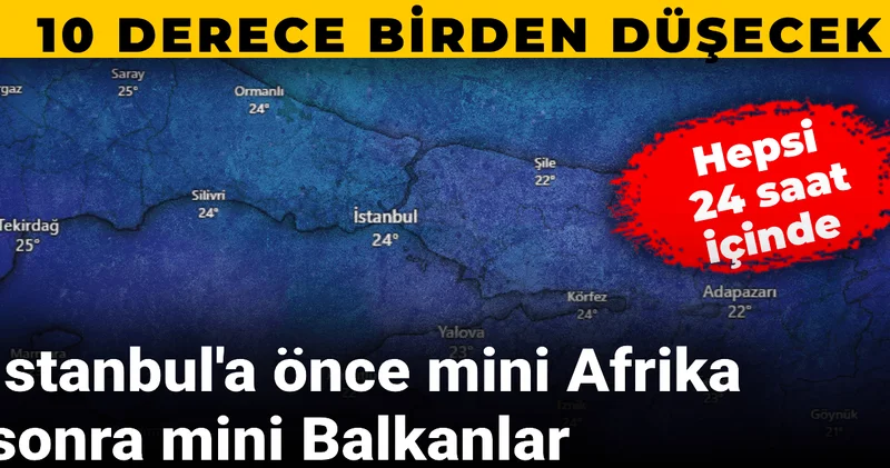 İstanbul a önce mini Afrika sonra mini Balkanlar: 24 saat içinde 10 derece birden düşecek