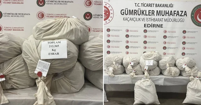 Gümrük muhafızları geçit vermiyor: 212 kilo 365 gram uyuşturucu ele geçirildi Edirne Haberleri